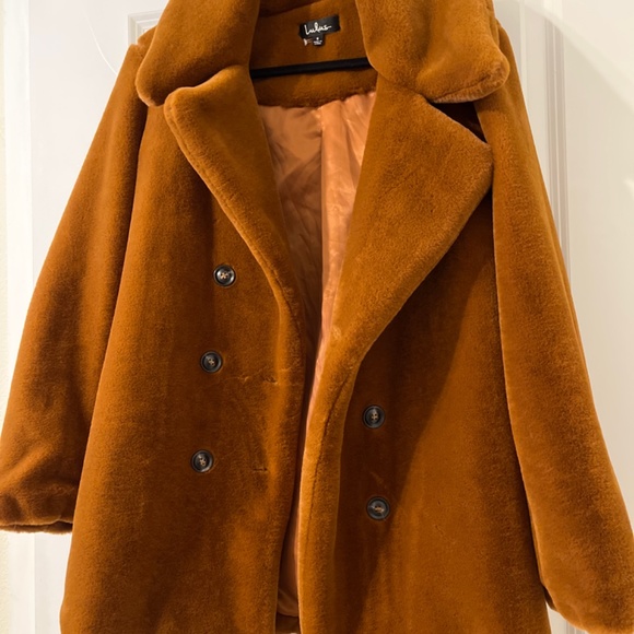 Lulus BROWN FAUX FUR COAT - Picture 2 of 7